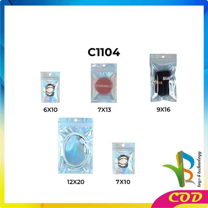 Gambar [COD] RB C1104 Plastik Klip Hologram Flat Packaging Bungkus Makanan Bumbu Plastik - HOLOGRAM, 6X10CM dari RB TOYS AND TECHNOLOGY undefined Tokopedia