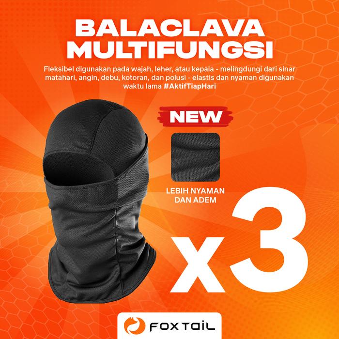Gambar 3 pcs ORIGINAL FOXTAIL Premium balaclava motor adem quick dry masker - 3 Pcs dari Foxtail Indonesia Kota Administrasi Jakarta Barat Tokopedia
