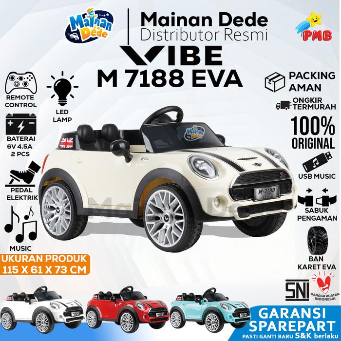 Gambar Mainan Anak Mobil Aki PMB 7188 Mini Cooper Mortein - Kream ban karet, DUS BAWAAN dari Mainan Anak Dede undefined Tokopedia