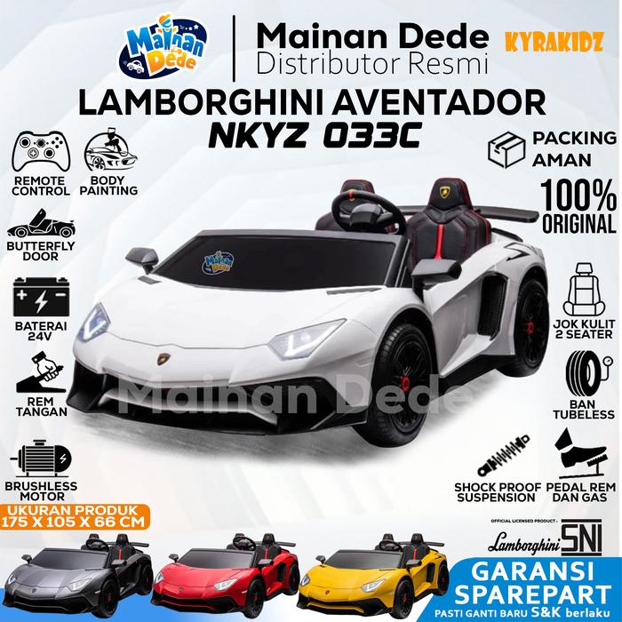 Gambar Mobil Aki  Lamborghini Aventador Jumbo Lisensi NKYZ 033C 24V brushless - Putih, DUS BAWAAN dari Mainan Anak Dede undefined Tokopedia