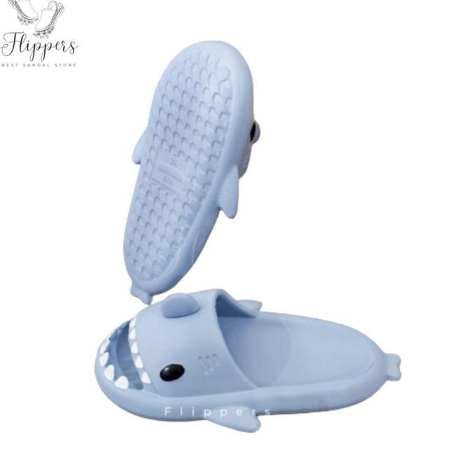 Gambar Sendal Shark Dewasa/Sandal Slop Motif Hiu/Sendal Hiu Couple Pasangan Ready Temurah Terlaris - Biru Kabut, 37 dari Kalcher shop undefined Tokopedia