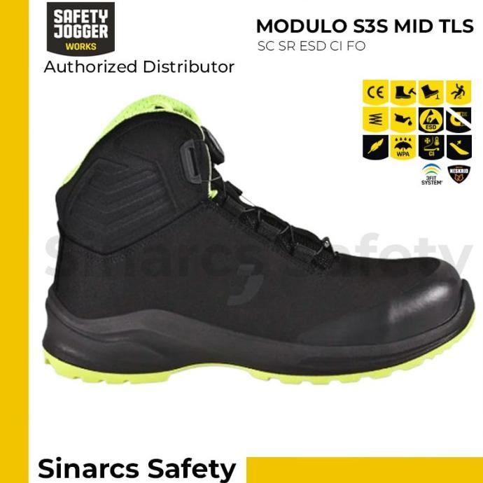 Gambar Sepatu Safety Jogger Modulo S3S Mid Tls - Black / Hitam - Size 39 dari Tokokioa undefined Tokopedia