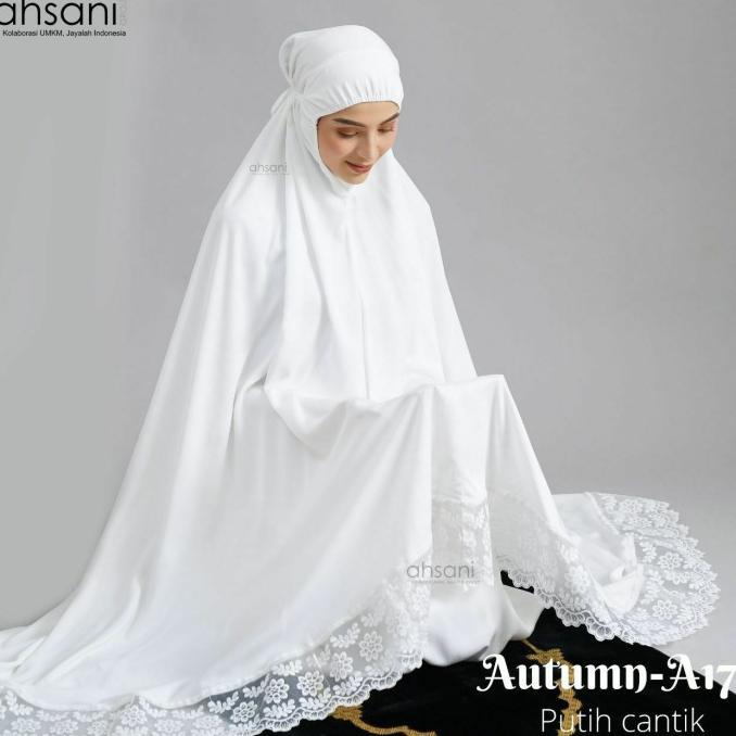 Gambar Terbaru Mukena Dewasa Ahsani Autums A17 Rayon Twill Premium Jumbo Putih Umroh Best Seller dari More Storage undefined Tokopedia