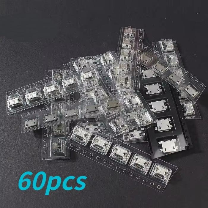 Gambar 60/240pcs Socket Mikro Usb Socket Konektor Soket Usb Micro Type B Female Berbagai Model Conector Charger - 60pcs dari Pulau Kuril 818 undefined Tokopedia