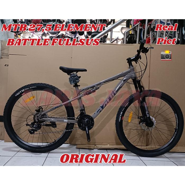 Gambar Sepeda gunung element battle full suspension sepeda mtb 27,5 inch element fullsus - grey dari LARIS JAYA SEPEDA undefined Tokopedia