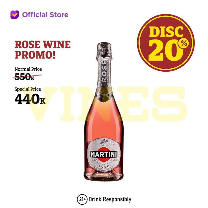 Gambar Martini Rose Brut Sparkling Wine - Buy 1 dari VINES Bali undefined Tokopedia