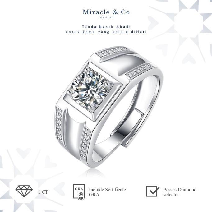 Gambar SALE Miracle Jewelry Cincin Pria Double Line Batu Berlian Moissanite Asli dari AsepRocky undefined Tokopedia