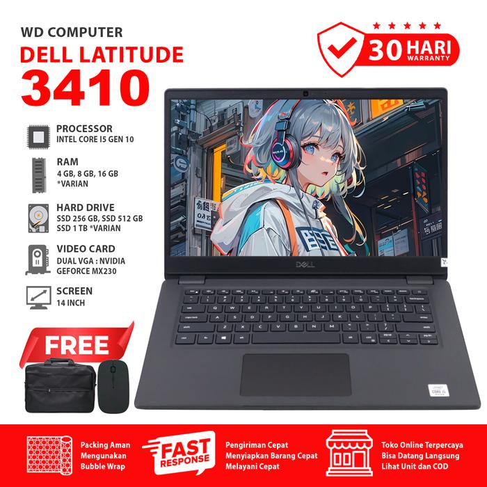 Promo Laptop Gaming Dell 3410 Core I5 Gen 10 I Ram 32 Gb Ssd 1 TB NVME ...