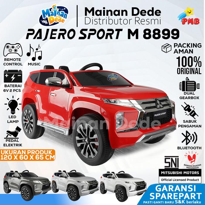 Gambar Mainan Mobil Aki Anak PMB 8899 PAJERO SPORT M-8899 M8899 Lisensi - Merah, Dus Bawaan dari Mainan Anak Dede undefined Tokopedia