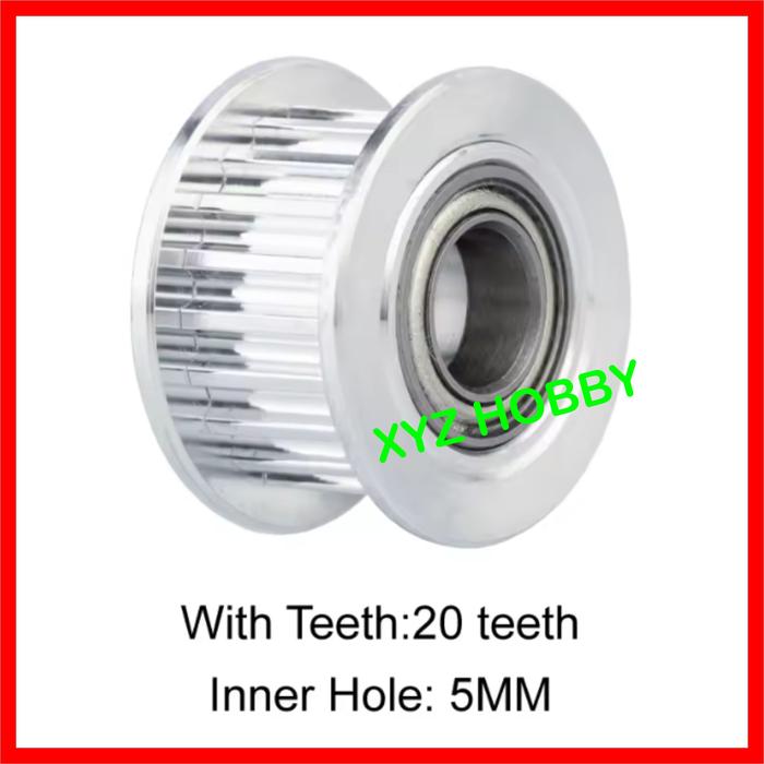 Gambar Mellow GT2 20T W6 B5 Idler Pulley Gates Tooth/Toothless 2GT 20teeth Width 6mm Bore 5mm 20 Teeth Pitch 2mm 2 5 6 mm 3D Printer VzBoT - Teeth dari XYZ Hobby undefined Tokopedia