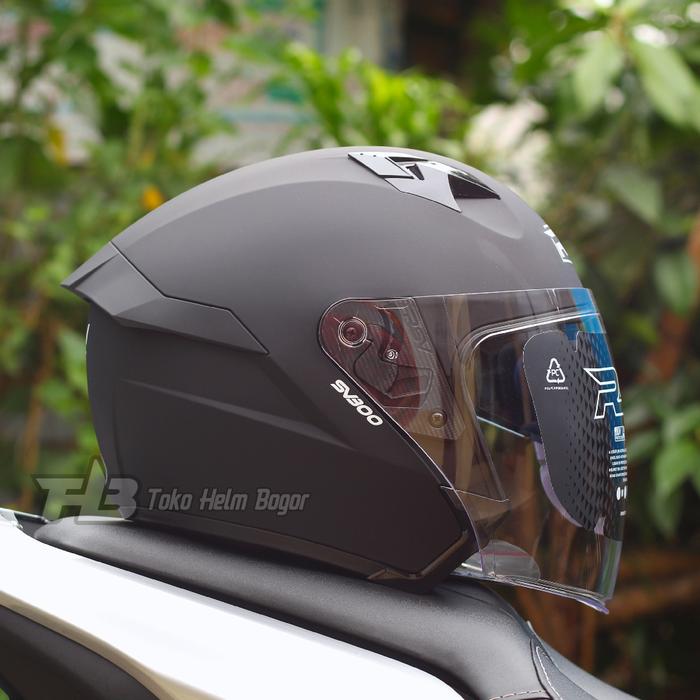Gambar RSV HELM SV300 SOLID DOUBLE VISOR | BLACK MATTE | VISOR DARKSMOKE | SPOILER DOFF - STANDAR, M dari Toko Helm Bogor undefined Tokopedia