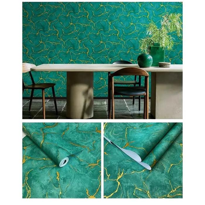 Gambar WALLPAPER STIKER DINDING MOTIF MARMER MODERN 45CM X 8-9M - KOMBI HIJAU MR dari widi market_NEW undefined Tokopedia