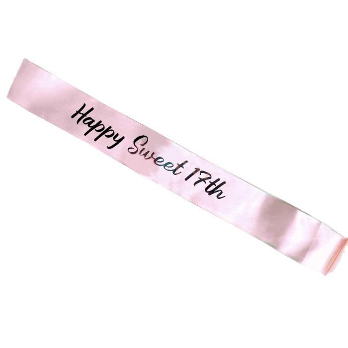 Gambar Selempang Happy Sweet Seventeen Birthday Sash Ulang Tahun ke 17 - Rosegold dari Eva Luvgreen undefined Tokopedia