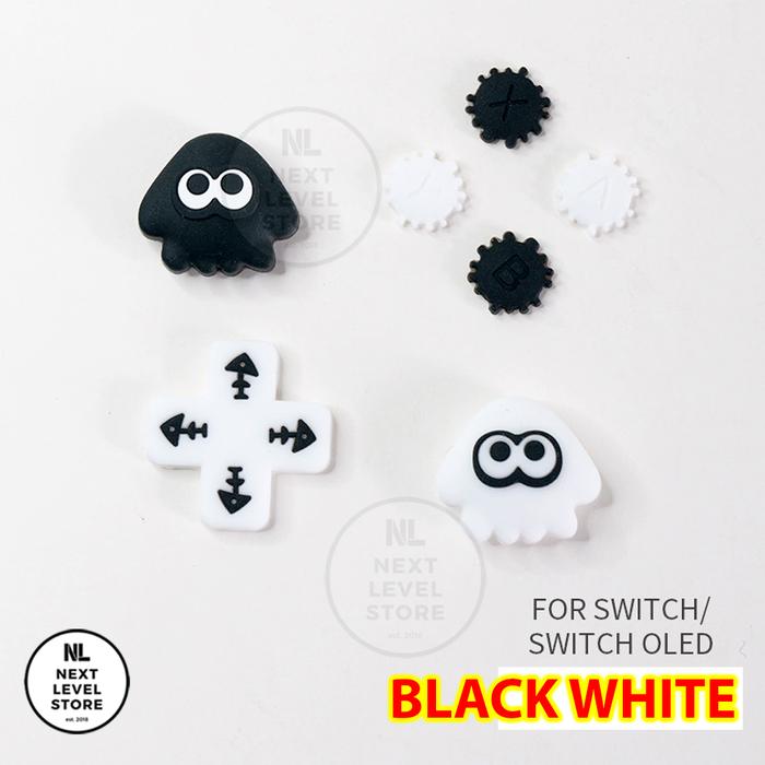 Gambar Analog Caps Nintendo Switch V1 V2 OLED Splatoon Joycon D-Pad Cap Protective ABXY Button Cover - BLACK WHITE dari Next Level Store undefined Tokopedia