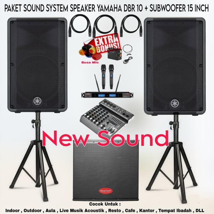 Gambar Paket Sound System Indoor Outdoor Live Musik Karaoke Speaker Yamaha DBR 10 Inch + Subwoofer 15 Inch Mixer 6 Channel Usb Bluetooth Garansi Original dari new sound undefined Tokopedia