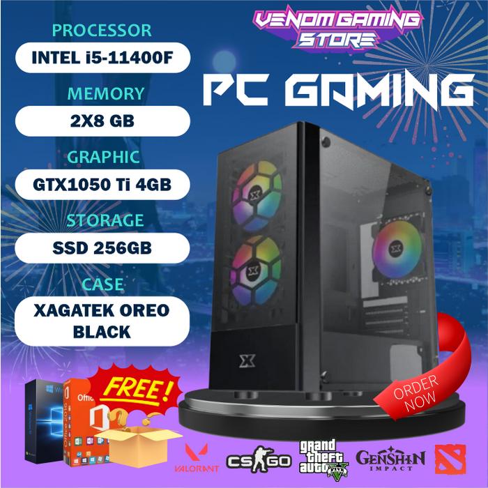 Jual PC Gaming Intel i5 11400F GTX 1050 Ti 256GB 2TB HDD