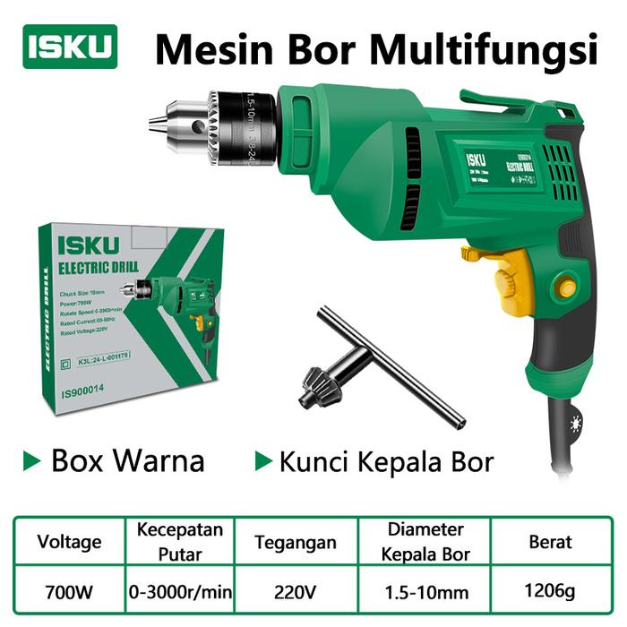 Gambar ISKU Mesin Bor Listrik 10mm electric drill Tangan 10mm Mesin Bor - Bor Listrik dari ISKU Official Shop undefined Tokopedia