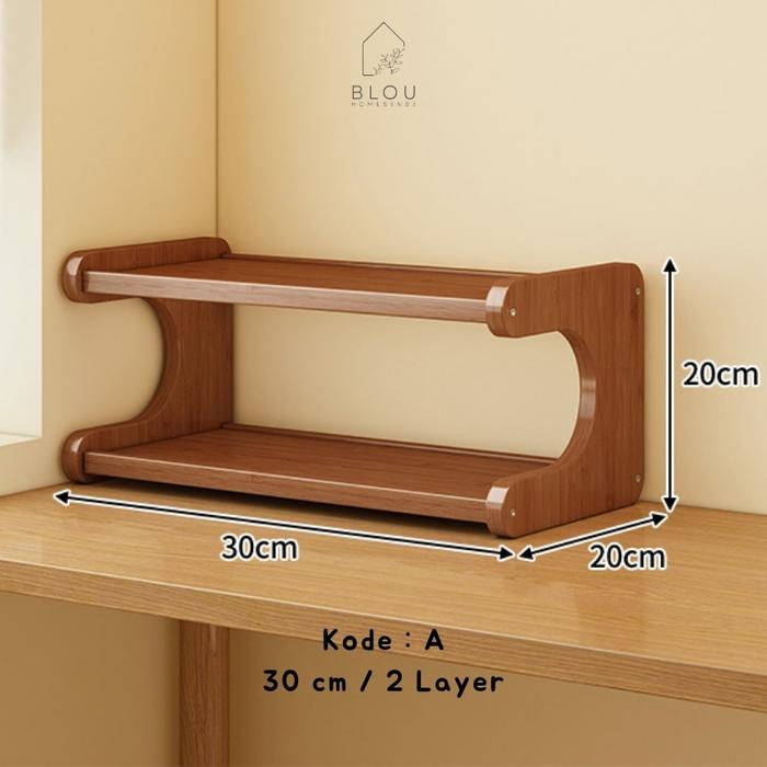 Blou Rack Jual Blou Rak Kayu Aesthetic Estetik Kitchen rack seasoning storage ...