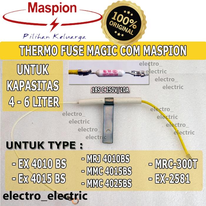 Gambar Thermofuse Fuse Thermal Magic Com dan Rice Cooker Maspion Original - 185C_250V_10A dari ElectroElectric undefined Tokopedia