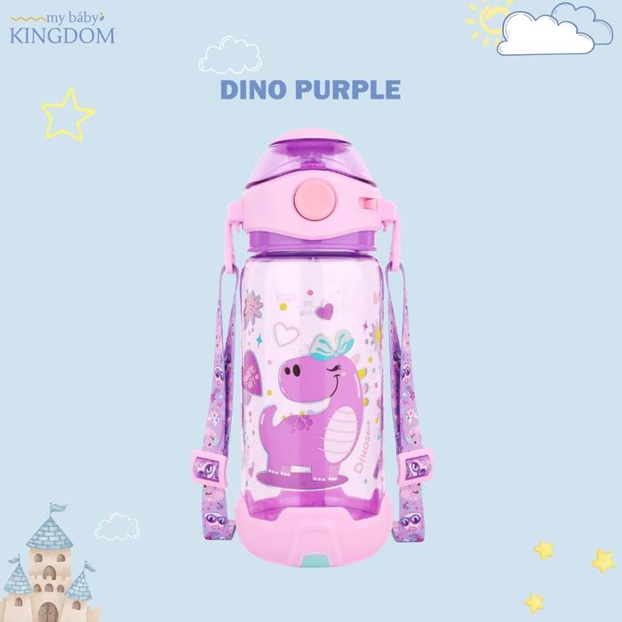 Gambar ADA READY NEW!!My Baby Kingdom Botol Minum Anak BPA Free Include Strap - Purple Dino dari CAHAYATEK ID undefined Tokopedia