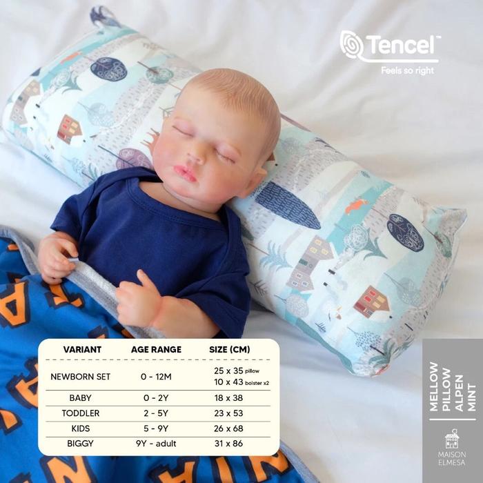 Gambar Maison Elmesa Mellow Pillow - Bantal Anak Bayi Tencel (Ultra Soft, Fluffy) - alpen mint, Biggy dari Hi Mom & Baby Shop undefined Tokopedia