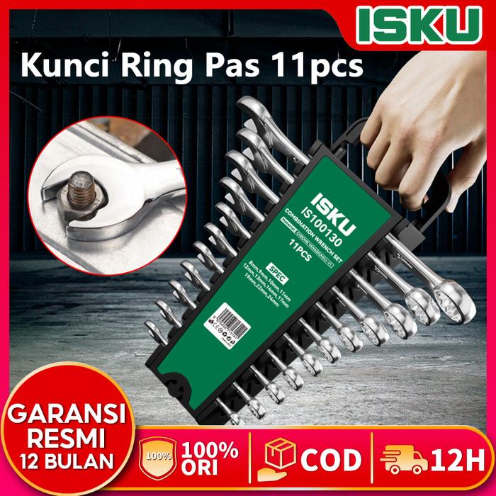 Gambar Isku Kunci Ring Pas Set 11 pcs 8-24 mm Multi Hand Tools dari ISKU Official Shop undefined Tokopedia