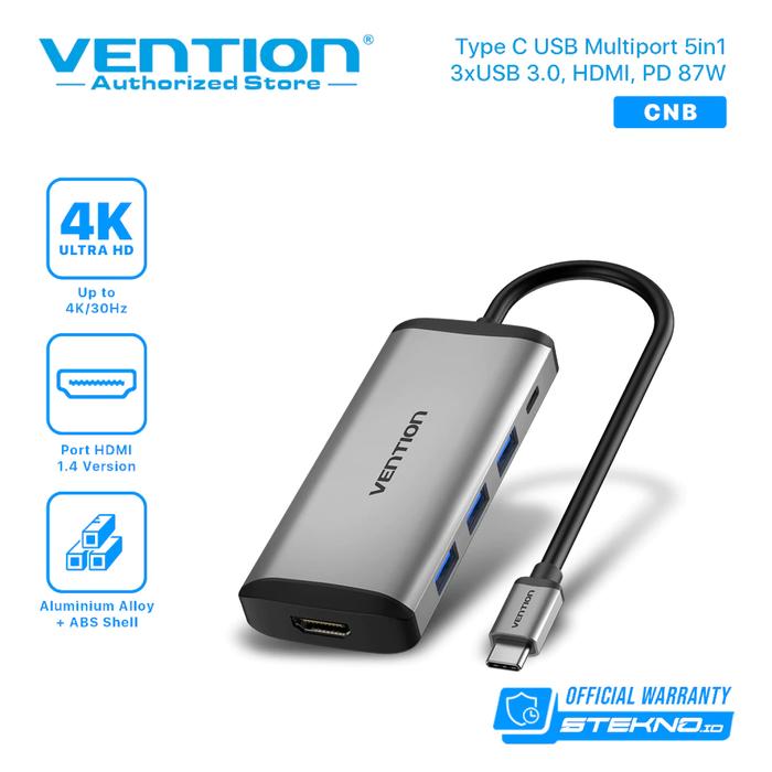 Gambar Vention USB HUB Type-C Thunderbolt 3.1 TO HDMI USB 3.0 PD MACBOOK CNB TOO - CNB dari Vention Authorized Medan undefined Tokopedia