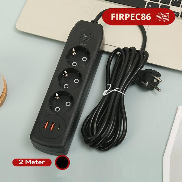 Gambar POWER SOCKET ELECTRIC SE6403 4 USB 6 COLOKAN - Q602 HITAM dari FIRPEC86 undefined Tokopedia