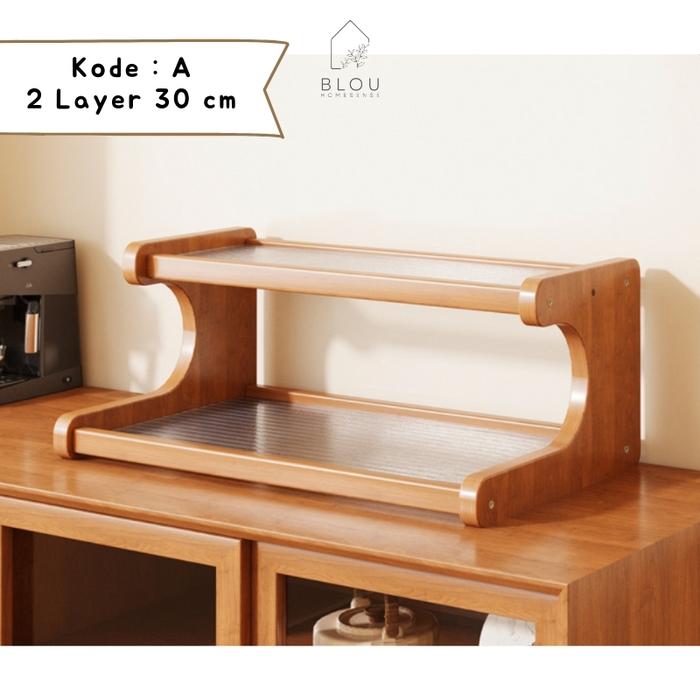 Blou Rack Jual Blou Homesense Rak Kayu Aesthetic Estetik Kitchen rack seasoning ...