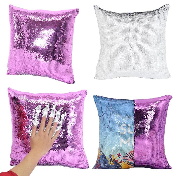Gambar 10pcs/pack 40x40cm Square Sublimation Blanks Pillowcase Reversible Sequin Magic Swipe Pillow Cover Cushion Case Purple Color dari Crimson Path undefined Tokopedia