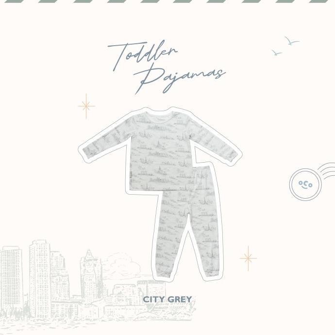 Gambar Cityscape Toddler Pajamas - Baju Tidur TENCEL - Cosoco Kids - City Grey, 5-6Y dari ryanstorezh undefined Tokopedia