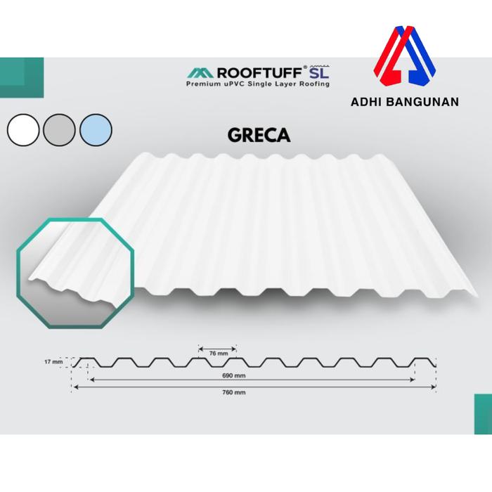 Gambar Atap UPVC Alderon Single Layer merek RoofTuff - Greca, Abu-abu dari Adhi Bangunan undefined Tokopedia