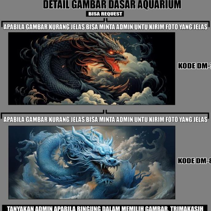 Gambar PREMIER! STICKER BACKGROUND AQUARIUM NAGA 3D / WALLPAPER DRAGON BISA CUSTOM / REQUEST - 100 X 40 dari CV PRIMA storee undefined Tokopedia