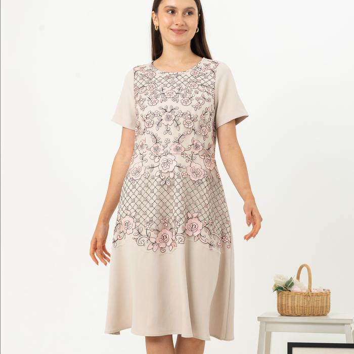 Gambar *Ready Stok* SISTER'S - Dress Katun S7596 (JS) - Krem, XL dari Sisters Fashion Group undefined Tokopedia