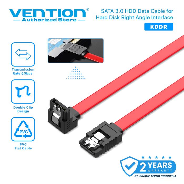 Gambar Vention Kabel Data Sata 3.0 III 0.5m Harddisk HDD SSD SEAGATE WD 6Gbps - RED dari Vention Authorized Medan undefined Tokopedia