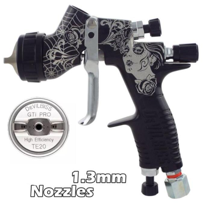 Gambar MURAH DEVILBISS SPRAY GUNTEKNA GRAVITY FEED PAINT GUN 600ML CUP 1.3MM TIP TE ASLI dari Siintaastore undefined Tokopedia