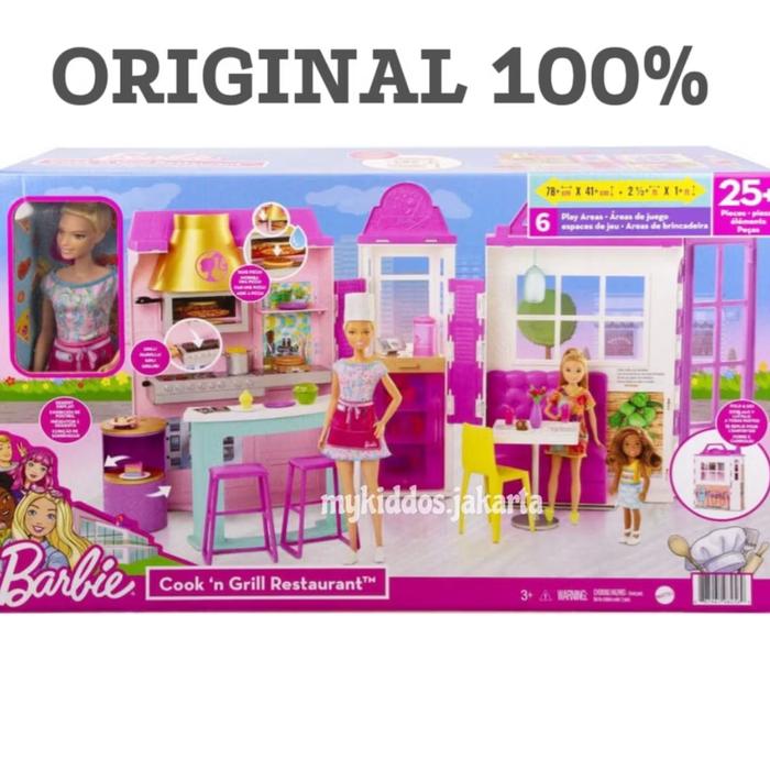 Gambar Barbie Cook 'n Grill Restaurant Playset / 30+ pieces [Original] dari mykiddos.jakarta undefined Tokopedia