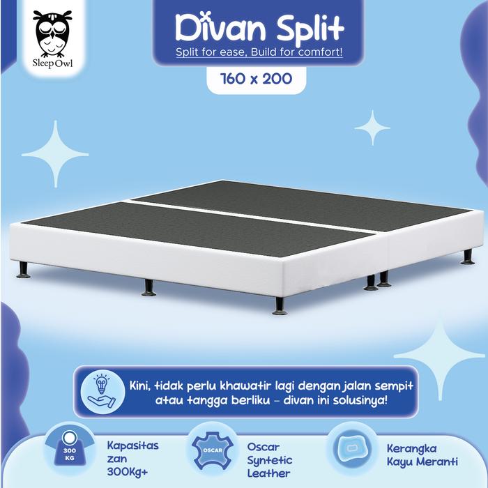 Gambar SLEEP OWL Divan Minimalis Knock Down Split 160 x 200 | Dipan Knockdown 2 Bagian - WHITE dari Citra furniture undefined Tokopedia