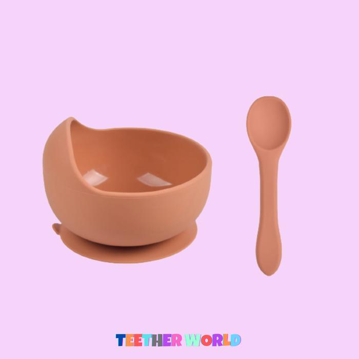 Gambar PREMIUM SILICONE BOWL SUCTION / MANGKOK BAYI / MANGKOK TEETHERWORLD - REGBOWL CHOCO dari Teetherworld undefined Tokopedia