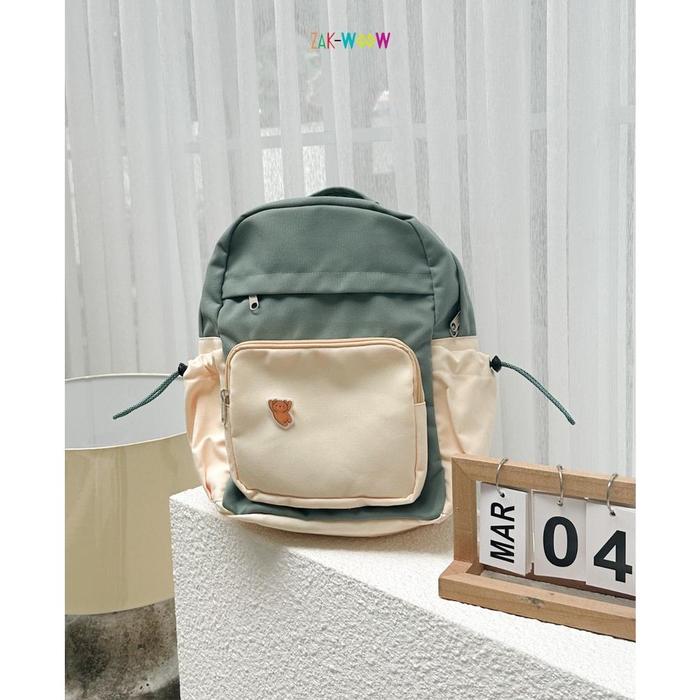 Gambar Zakwoowstyle Nomi Backpack FREE PIN | Tas Wanita | Ransel Wanita (TULIS NOTES utk BUNDLING JAS HUJAN) - Sage, Tas Aja dari CV Harapan Muda undefined Tokopedia