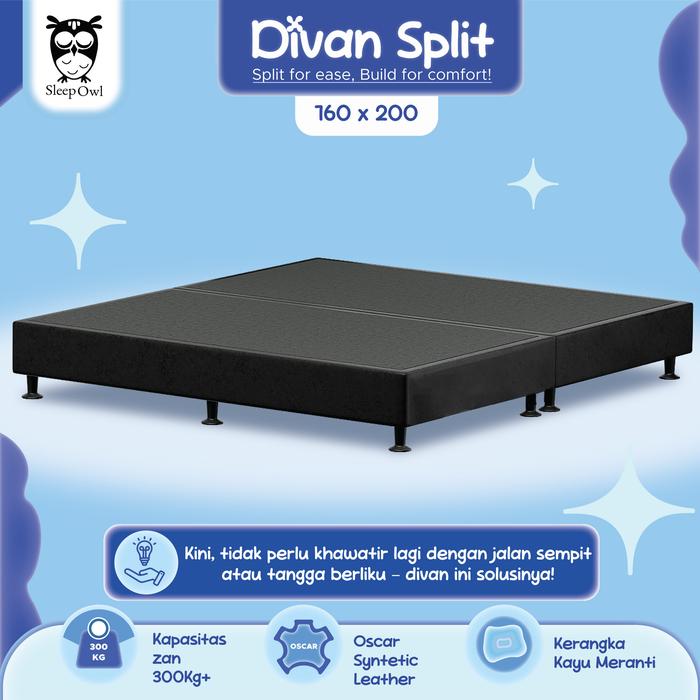 Gambar SLEEP OWL Divan Minimalis Knock Down Split 160 x 200 | Dipan Knockdown 2 Bagian - BLACK dari Citra furniture Kota Administrasi Jakarta Pusat Tokopedia