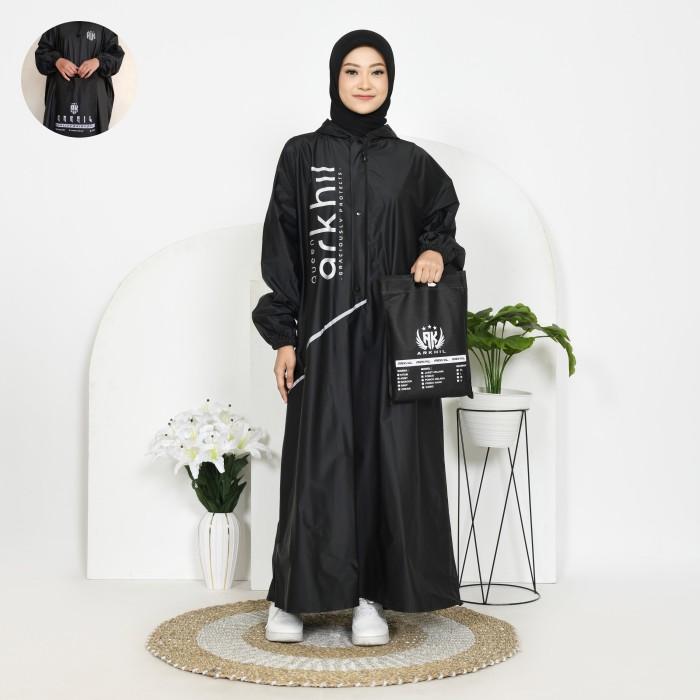 Gambar jas hujan gamis muslimah jumbo PVC semi karet premium - gamis hitam, All Size dari Arkhil store undefined Tokopedia