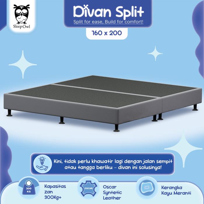 Gambar SLEEP OWL Divan Minimalis Knock Down Split 160 x 200 | Dipan Knockdown 2 Bagian - GREY dari Citra furniture undefined Tokopedia