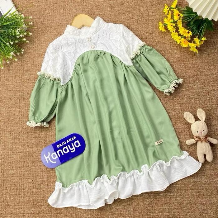 Gambar Terlaris Gamis anak Lebaran Quinza by Mybee usia 2-6th Ready - Mint, S dari Simply Dreams Store undefined Tokopedia