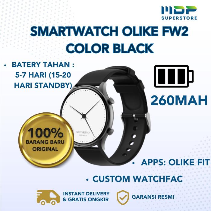Gambar SMARTWATCH OLIKE FW2 - OLIKE JAM TANGAN SMARTWATCH FW2 BLUETOOTH CALL - BLACK dari mdpsuperstore undefined Tokopedia