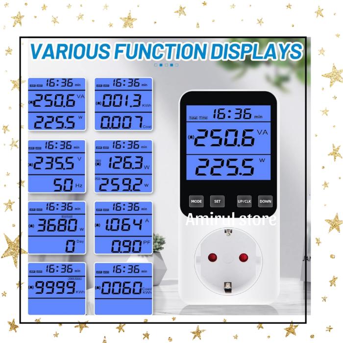 Gambar Watt Meter AC Digital Volt Pemakaian KWH Daya Energy Meter - backligh dari abdulazis3604id undefined Tokopedia