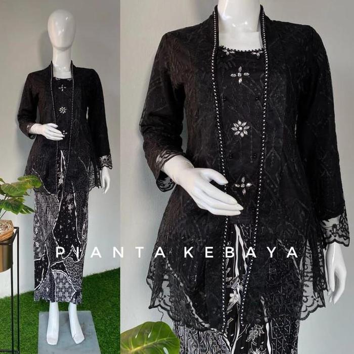 Gambar Promo Kebaya Kutubaru Tille Bordir//Kebaya wisuda//Kebaya Kutubaru Payet primium//kebaya modern - Hitam, Atasan saja M dari Dn outlet undefined Tokopedia