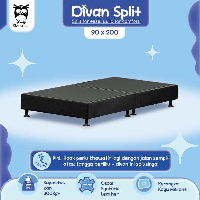 Gambar SLEEP OWL Divan Minimalis Knock Down Split 90 x 200 | Dipan Knockdown 2 Bagian - BLACK dari Citra furniture undefined Tokopedia
