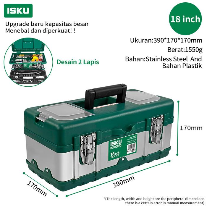 Gambar ISKU Tool Box 15-20inch upgraded Baja pengunci toolbox Kotak Perkakas - 18inch dari ISKU Official Shop undefined Tokopedia