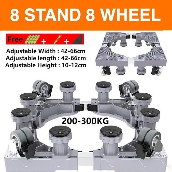 Gambar ADA STOK COD Alas Mesin Cuci Front Loading Alas Kulkas Tatakan Mesin Cuci 2 Tabung Roda Kulkas Adjustable Wheels DZ - 8 STAND 8 WHEEL dari SURYAPEDIA SHOP undefined Tokopedia